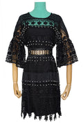 X7103 DRESS (WHT, BLK) (S, M, XXL)