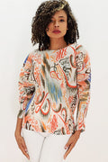 X74281 / X74282 CRINKLE ACCORDION TOP (APRICOT, BLUE)