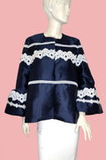X6822 SATIN & LACE JACKET TOP (PINK, BLUE, RED)