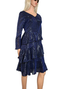 A90036 GLITTER V NECK DRESS