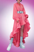W8303 DRESS (PINK, WHT)