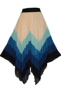 C1937 CHEVRON STRIPED PLEATED SKIRT
