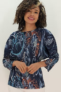 X74281 / X74282 CRINKLE ACCORDION TOP (APRICOT, BLUE)