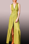 W8930 DRESS (GRN, ORANGE)