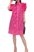 W8612 DRESS (PINK, WHT, GRN)