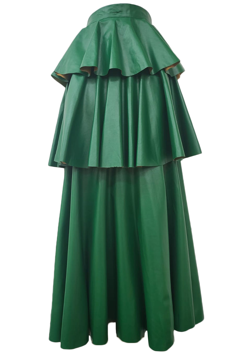 Emerald green hotsell faux leather skirt