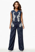 E8030 DENIM VEST / PANT SET