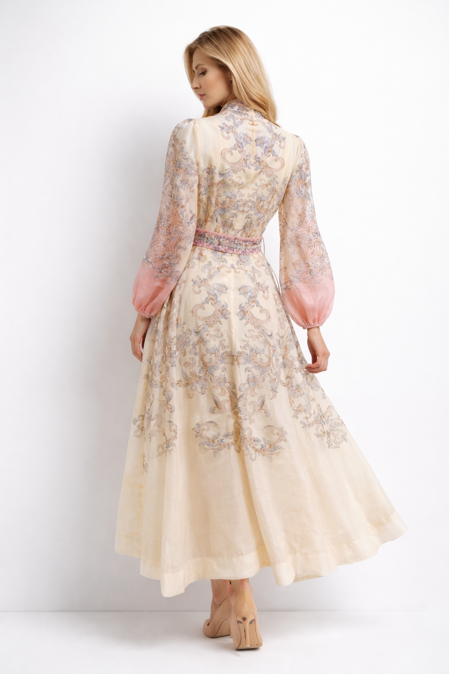 A95031 PETAL MIST SHEER ORGANZA MAXI DRESS