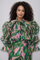 A95016A SHEER TIE NECK PUFF SLEEVE TOP