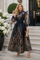 CH902 PAISLEY PRINT SHEER SLEEVE MIKADO MAXI DRESS