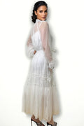 S3069 EMBROIDERY FLOWER TIERED DRESS