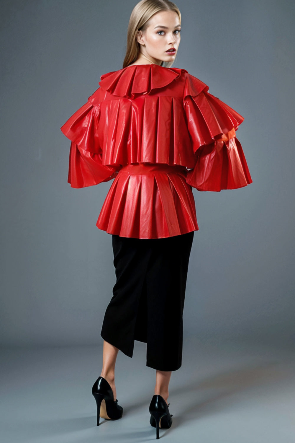 X7566 JACKET TOP (BLK, RED, MUST, PINK) β N by Nancy