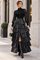 X7069 LEATHER TIERED RUFFLE MAXI SKIRT(GRN, BLK)