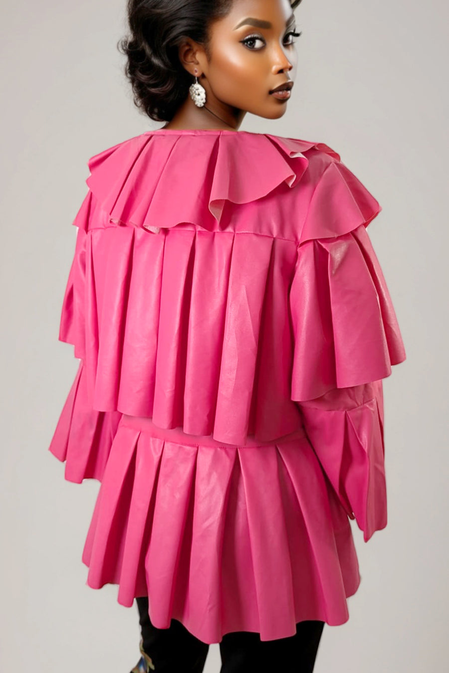 X7566 JACKET TOP (BLK, RED, MUST, PINK) β N by Nancy