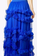 X7454 TULLE RUFFLE SKIRT (BLUE, WHT)