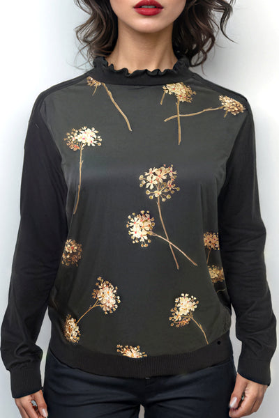 LS63006 RUFFLE NECK SWEATER