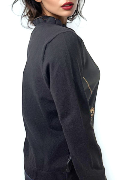 LS63006 RUFFLE NECK SWEATER