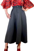 T81140 A-LINE MAXI FLARED SKIRT (RED, BLK)