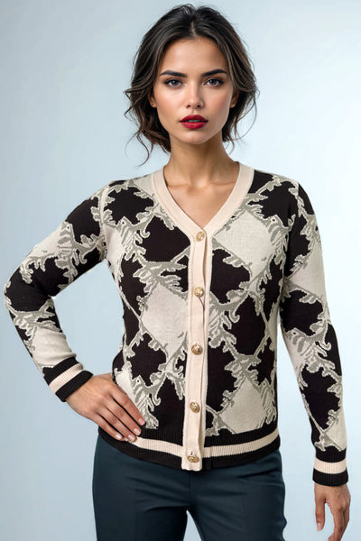 SK008 V-NECK CARDIGAN SWEATER