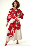 GF1081A FLORAL TOP / SKIRT SET