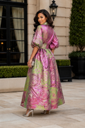 A96226 LUMINOUS ROSE BROCADE MAXI DRESS