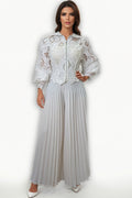NY0019 PALAZZO PLEATED PANTS (BLK, WHT)