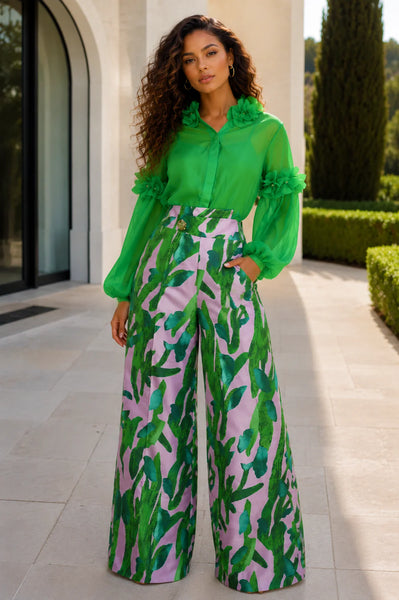 B1079C WIDE LEG PALAZZO PANTS
