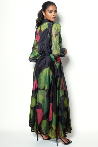 C3508 FLARE BUTTON DOWN DRESS