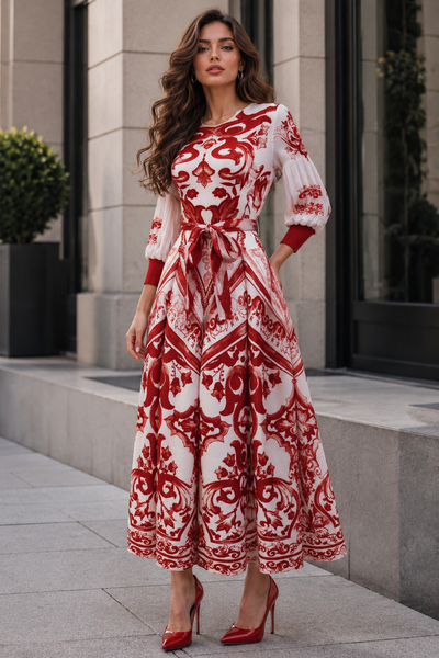 N2635 VINTAGE CRINKLE BOUNCY MAXI DRESS
