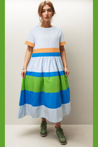 W8597 WHITE COTTON STRIPED