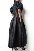 S3071 BEADED FLOWER MAXI DRESS (GRN, BLK)