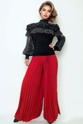 X7875 BEADED FRINGE RUFFLE TOP