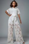 W5942 CROCHET PANT / TOP SET (BLUE, WHT)