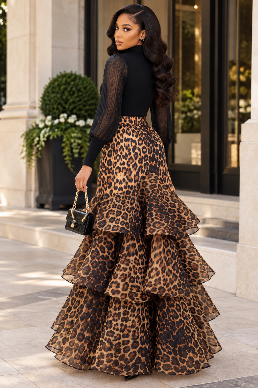 X8095 TIERED ORGANZA STATEMENT SKIRT