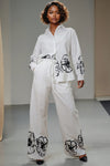 A95013 GRAPHIC FLORAL TOP / PANT SET