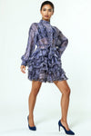 T18109 DRESS (YELLOW, GRN, PURPLE)