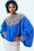 W5913 SEQUIN EMBLLISHED TOP (BLK, BLUE)