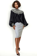 W5913 SEQUIN EMBLLISHED TOP (BLK, BLUE)