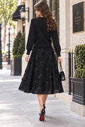 H5832 ROSE CARDIGAN SWEATER (BLK)