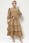 T1630 DRESS (BLK, CAMEL)