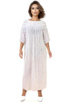 T1829 DRESS (YELLOW, WHT, VIOLET)