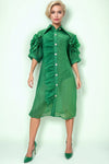 W8612 DRESS (PINK, WHT, GRN)