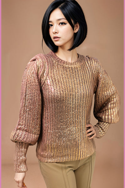 SR3004 SWEATER TOP (GOLD, PINK)