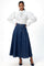 E8026 DENIM PIN TUCK MAXI SKIRT