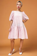 VX1016 PUFF SLEEVE  MINI DRESS