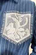 S3039 DENIM LACE TOP
