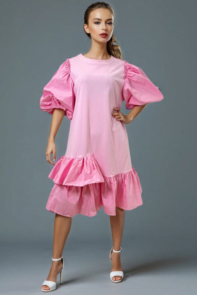 W8331 PUFF SLEEVE DRESS