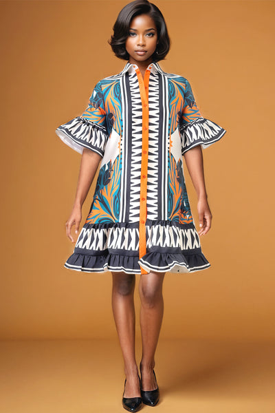 A94142 BELL SLEEVE DRESS (XXXL ONLY)