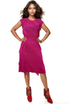 D1005 CRINKLED FRINGE DRESS