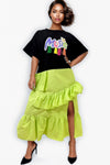 W8524 RUFFLE TIERED DRESS